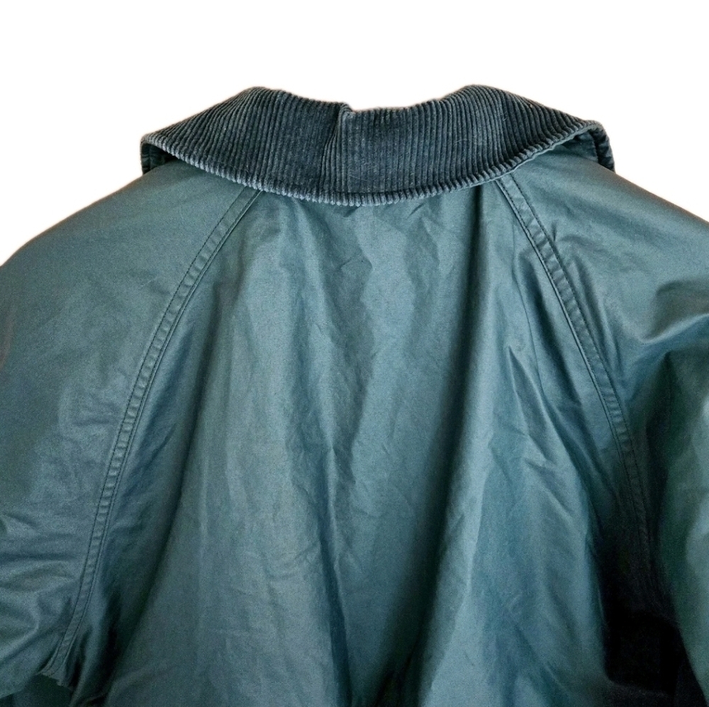 Vintage 1970s Woolrich Green Trench Raincoat Field Chore Jacket Sz L /USA Made - Picture 10 of 13